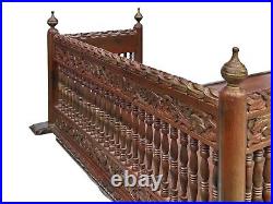 Vintage SouthEast Asia Wood Elephant Birds Curve Legs Motif DayBed Couch ws3853