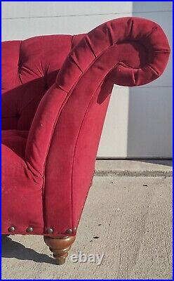 Vintage Style Red Velvet Sofa