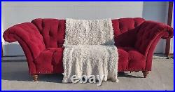 Vintage Style Red Velvet Sofa