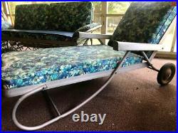 @@@Vintage The Bunting Co. Aluminum Couch and Chaise Blue Floral All Original@@@