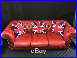 Vintage Traditional Handmade Chesterfield Style Leather Sofa 3 Seater Oxblood