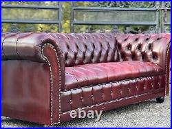 Vintage Tufted Green Leather Chesterfield sofa set
