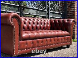Vintage Tufted Leather Chesterfield Sofa