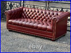 Vintage Tufted Leather Chesterfield Sofa By Leather Craft