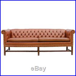 Vintage Tufted Leather Chesterfield Style Sofa