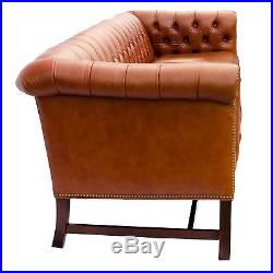 Vintage Tufted Leather Chesterfield Style Sofa