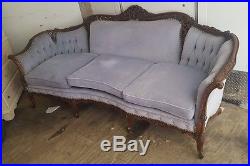 Vintage Velvet Blue Couch