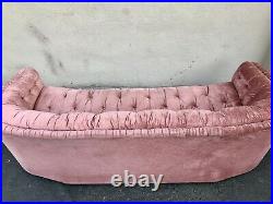 Vintage Velvet Cabriolet Arm Chesterfield Sofa