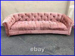 Vintage Velvet Cabriolet Arm Chesterfield Sofa