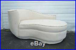 Vintage Vladimir Kagan Style Serpentine Curved Chaise Lounge 1248