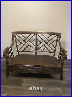 Vintage Whicker chippendale settee
