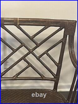 Vintage Whicker chippendale settee