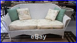 Vintage White Wicker Sofa