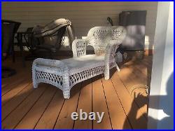 Vintage Wicker Chaise Lounge/ Table. Comparable Sold For $425 &$650 C Photos