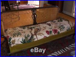 Vintage Wood Caned Sofa