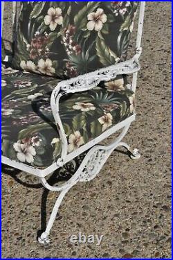 Vintage Woodard Andalusian Wrought Iron 3 Piece Curved Sunroom Garden Patio Sofa