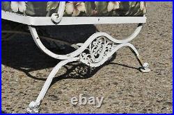 Vintage Woodard Andalusian Wrought Iron 3 Piece Curved Sunroom Garden Patio Sofa