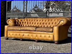 Vintage button Tufted Leather Chesterfield Sofa