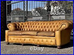 Vintage button Tufted Leather Chesterfield Sofa