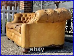 Vintage button Tufted Leather Chesterfield Sofa