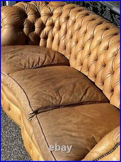 Vintage button Tufted Leather Chesterfield Sofa