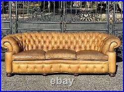 Vintage button Tufted Leather Chesterfield Sofa