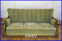 Vintage retro 3 seater sofa / settee with spiral twist supports