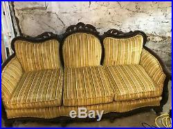 Vintage wood carved Victorian matching chair and couch UPDATED PICTURES