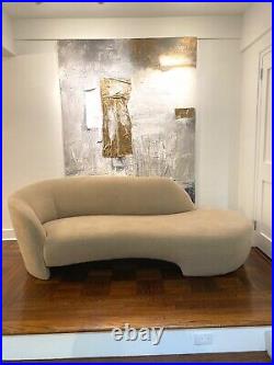 Vladimir Kagan-Weiman Curved Serpentine Chaise Mid Century Modern Cloud Sofa