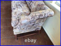 Vtg Chippendale Camelback Sofa Southwestern Motif