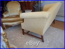 Vtg Chippendale Style Camelback Settee Sofa Loveseat Beige FREE LOCAL DELIVERY