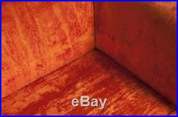 Vtg MCM Mid Century Knoll Style Sofa Couch Sunset Orange Acorn Finials DALLAS