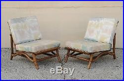 Vtg Mid Century Ficks Reed 5 Pc. Rattan Tiki Set Bamboo Sofa Table Pair Chairs