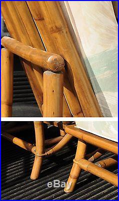 Vtg Mid Century Ficks Reed 5 Pc. Rattan Tiki Set Bamboo Sofa Table Pair Chairs