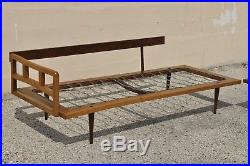 Vtg Mid Century Modern Danish Style 2 Piece Sectional Sofa Daybed Walnut Chaise