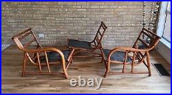 Vtg Modern Rattan Bamboo Sectional Sofa Lounge Chair Tiki Frankl Wakefield Mcm