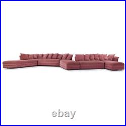 Weiman Preview Style Mid Century 5 Piece Pink Sectional Sofa