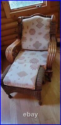 Western Cloth Fabric And Wood Loveseat And Chair