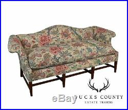 Williamsburg Style Custom Upholstered Camel Back Sofa