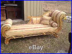 Wonderful Gold Leaf Gilt 1940 1950 Era French Style Recamier Couch