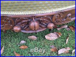 Wonderful Walnut Victorian Carved Apples Pears Large Unusual Sofa Belter Fruit
