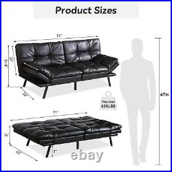 ZB Multifunctional Sofa Bed, Memory Foam Sofa Bed, Small, Office, Apartment, Black
